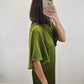 The Bordeaux Dress | Green Satin Midi Dress