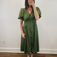 The Olive Dress | Green Puff Sleeve Midi Dress