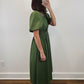 The Olive Dress | Green Puff Sleeve Midi Dress