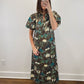 The Wildwood Dress | Brown Floral Puff Sleeve Midi Dress