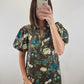 The Wildwood Dress | Brown Floral Puff Sleeve Midi Dress