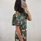 The Wildwood Dress | Brown Floral Puff Sleeve Midi Dress