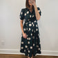 The Fern Dress | Green Polka Dot Puff Sleeve Midi Dress