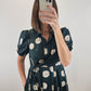The Fern Dress | Green Polka Dot Puff Sleeve Midi Dress