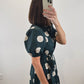 The Fern Dress | Green Polka Dot Puff Sleeve Midi Dress