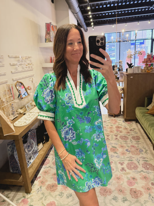 The Poppy Dress in green