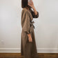 The Cognac Dress | Brown Balloon Sleeve Wrap Midi Dress