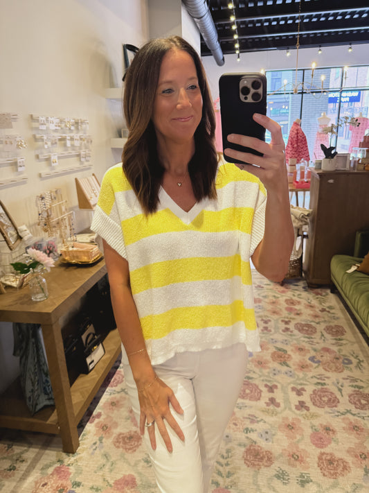 The Calista Sweater in yellow