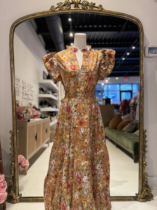 The Orange Floral Garden Dress (AVAILABLE IN PLUS SIZES)