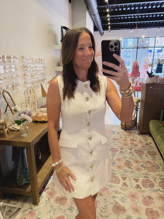 The Social Club Mini Dress in Cream