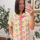 Marino Bloom Shirt Dress in Pink/Orange