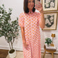 Harbor Tile Shirt Dress in Pink/Orange
