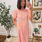 Harbor Tile Shirt Dress in Pink/Orange