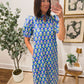 The Blue Floral Block Print Dress