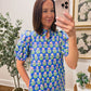 The Blue Floral Block Print Dress