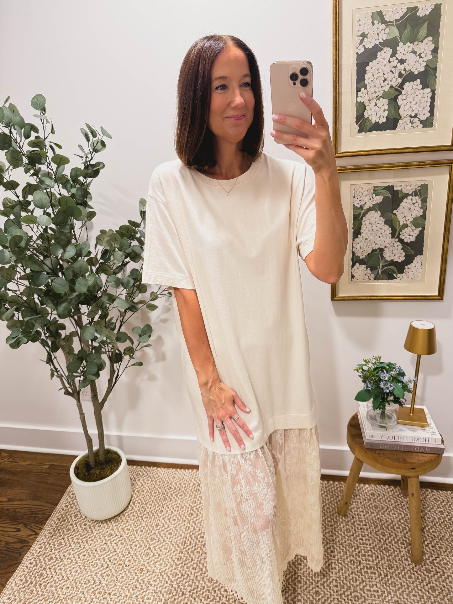 Vanilla Lace Lounge Dress