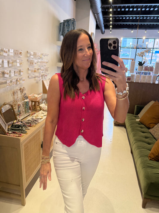The Pixie Sweater Tank in Pink