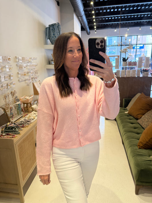 The Piper Cardigan in Light Pink