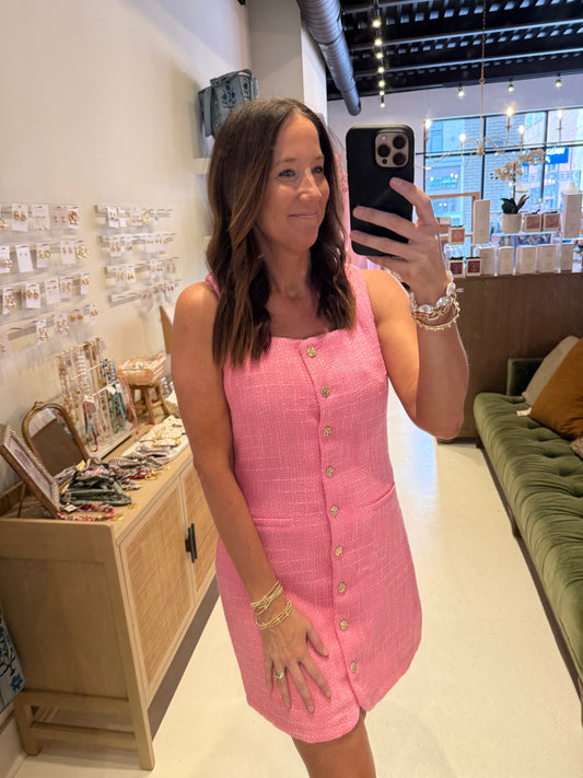 The Audrey Marigold Dress in Pink