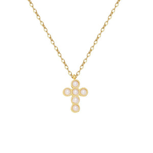 Pearl Cross Necklace - WATERPROOF