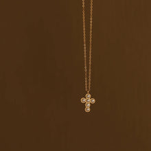 Load image into Gallery viewer, Pearl Cross Necklace - WATERPROOF