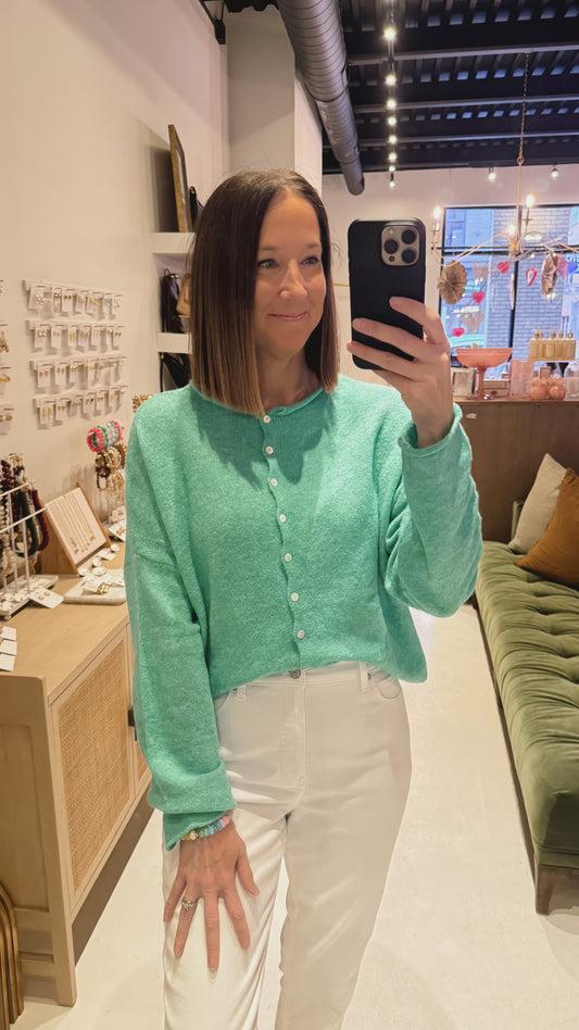 The Piper Cardigan in Turquoise