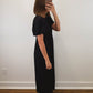 The Onyx Dress | Black Puff Sleeve Midi Dress