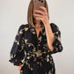 The Gilded Vine Dress | Black Embroidered Midi Dress