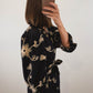 The Gilded Vine Dress | Black Embroidered Midi Dress