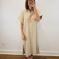 The Driftwood Dress | Taupe Collared Midi Shirt Dress