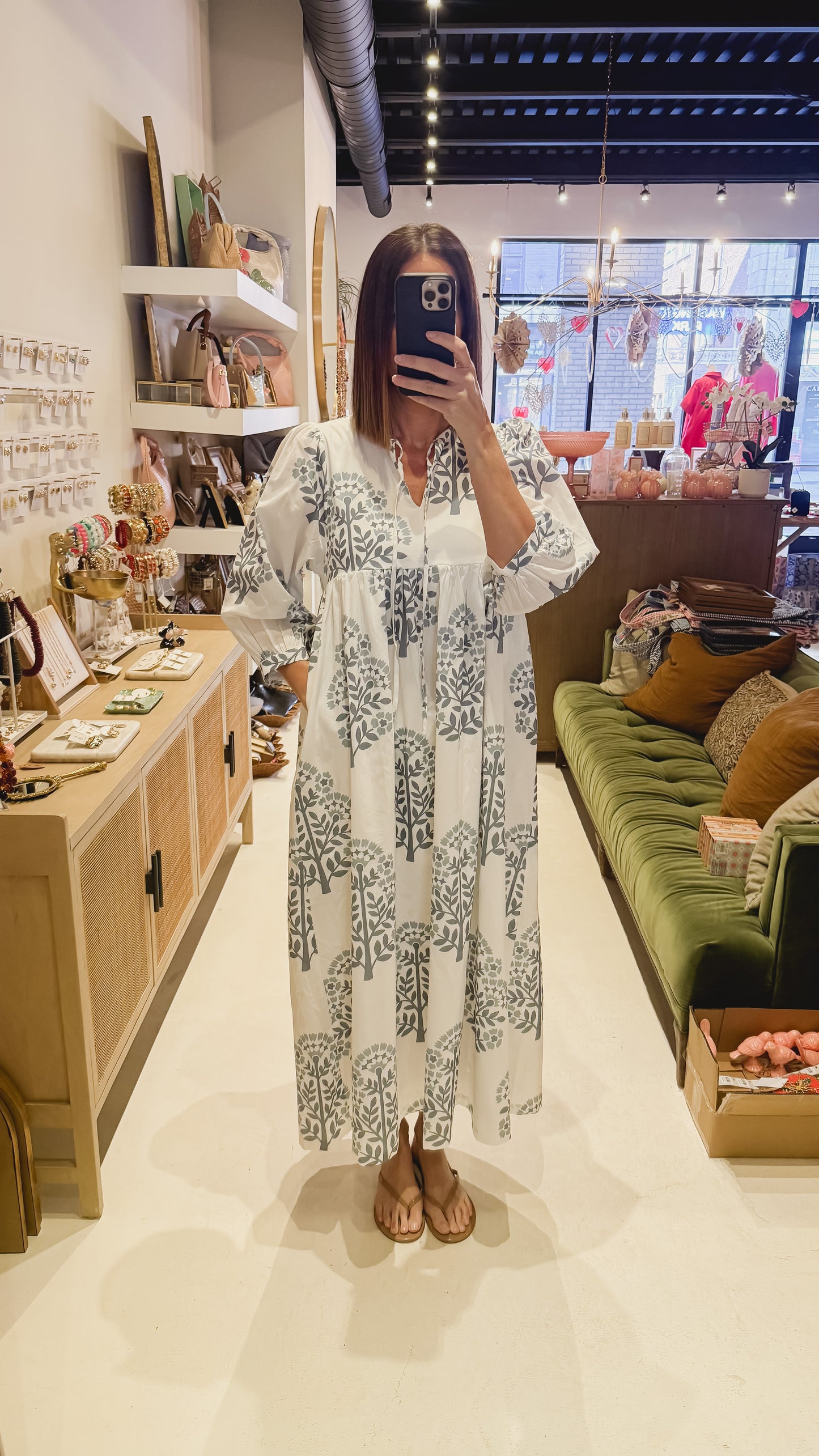 The Blue Balloon Sleeve Dress