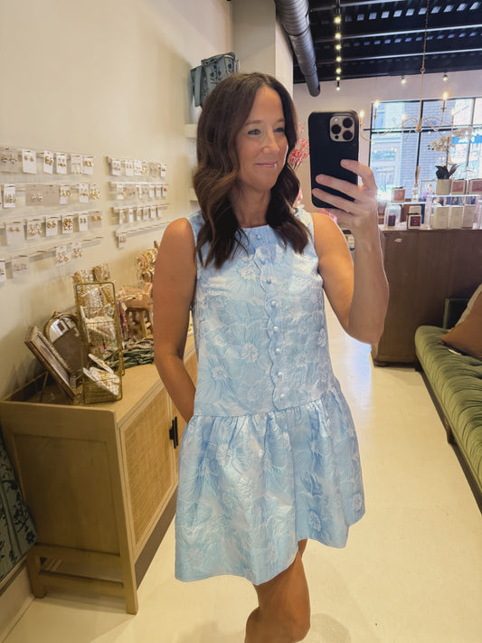 The Vivienne Mini Dress in Blue