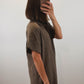 The Driftwood Dress | Brown Collared Midi Shirt Dress