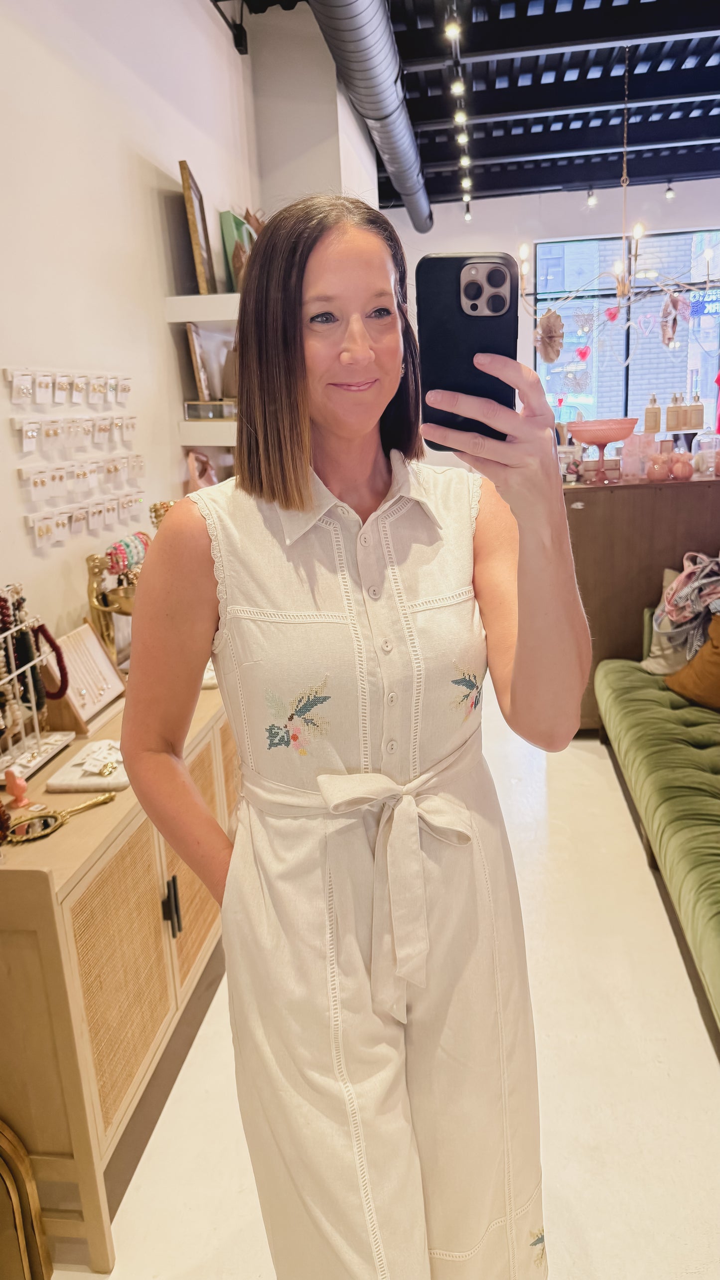 Cream Floral Jumpsuit