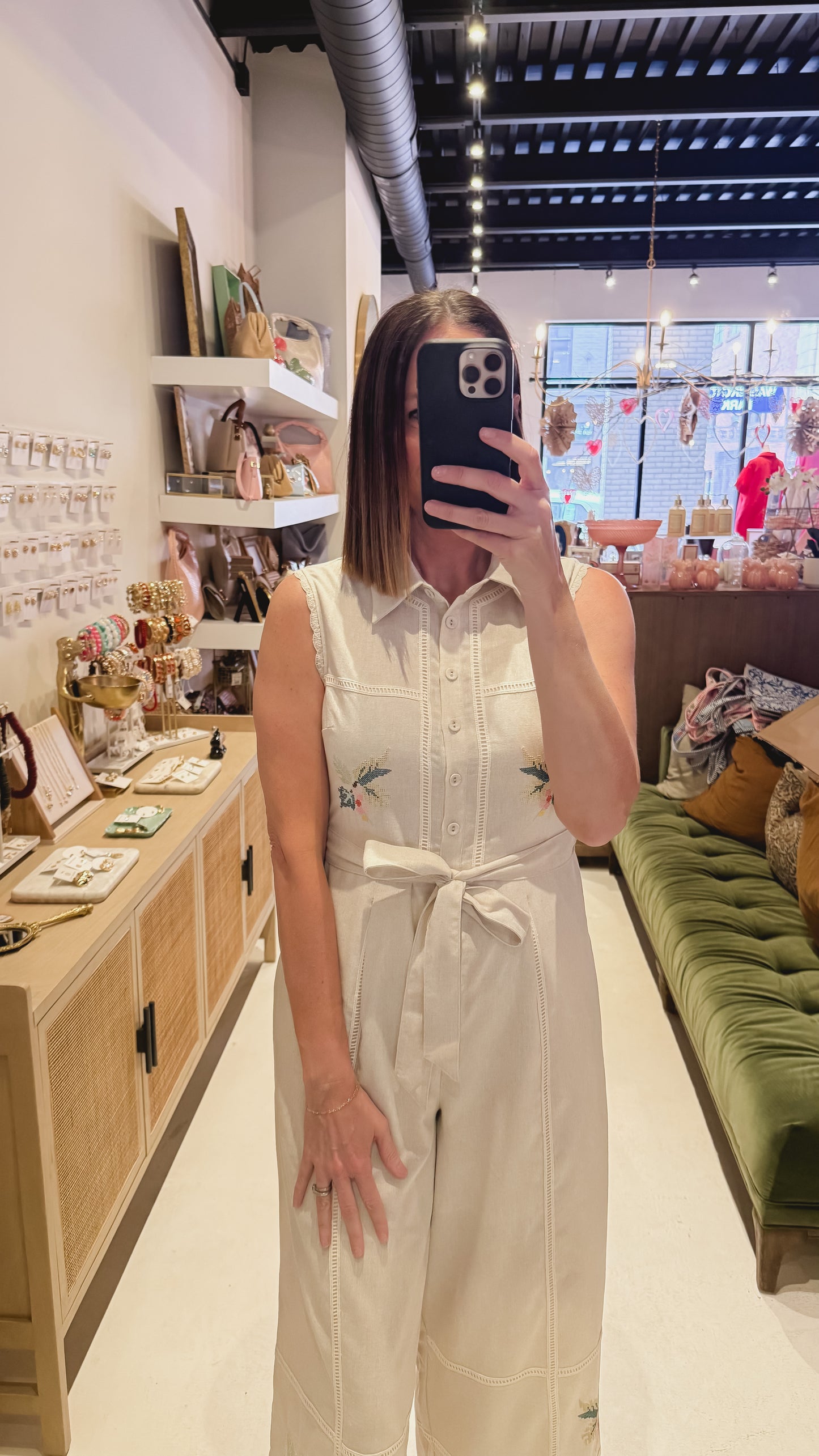 Cream Floral Jumpsuit