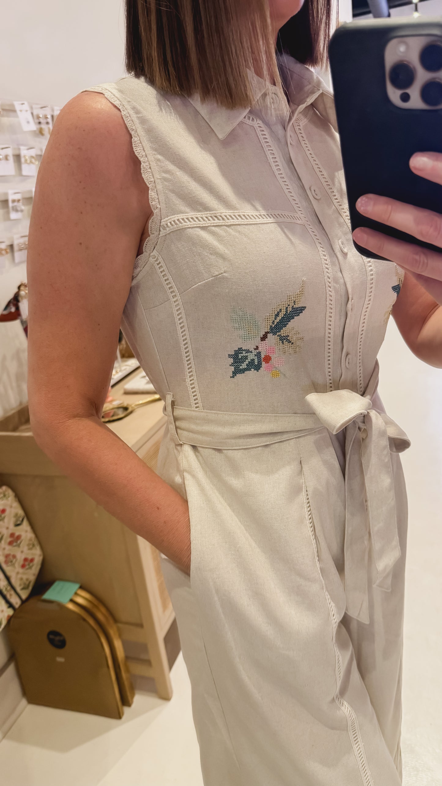 Cream Floral Jumpsuit