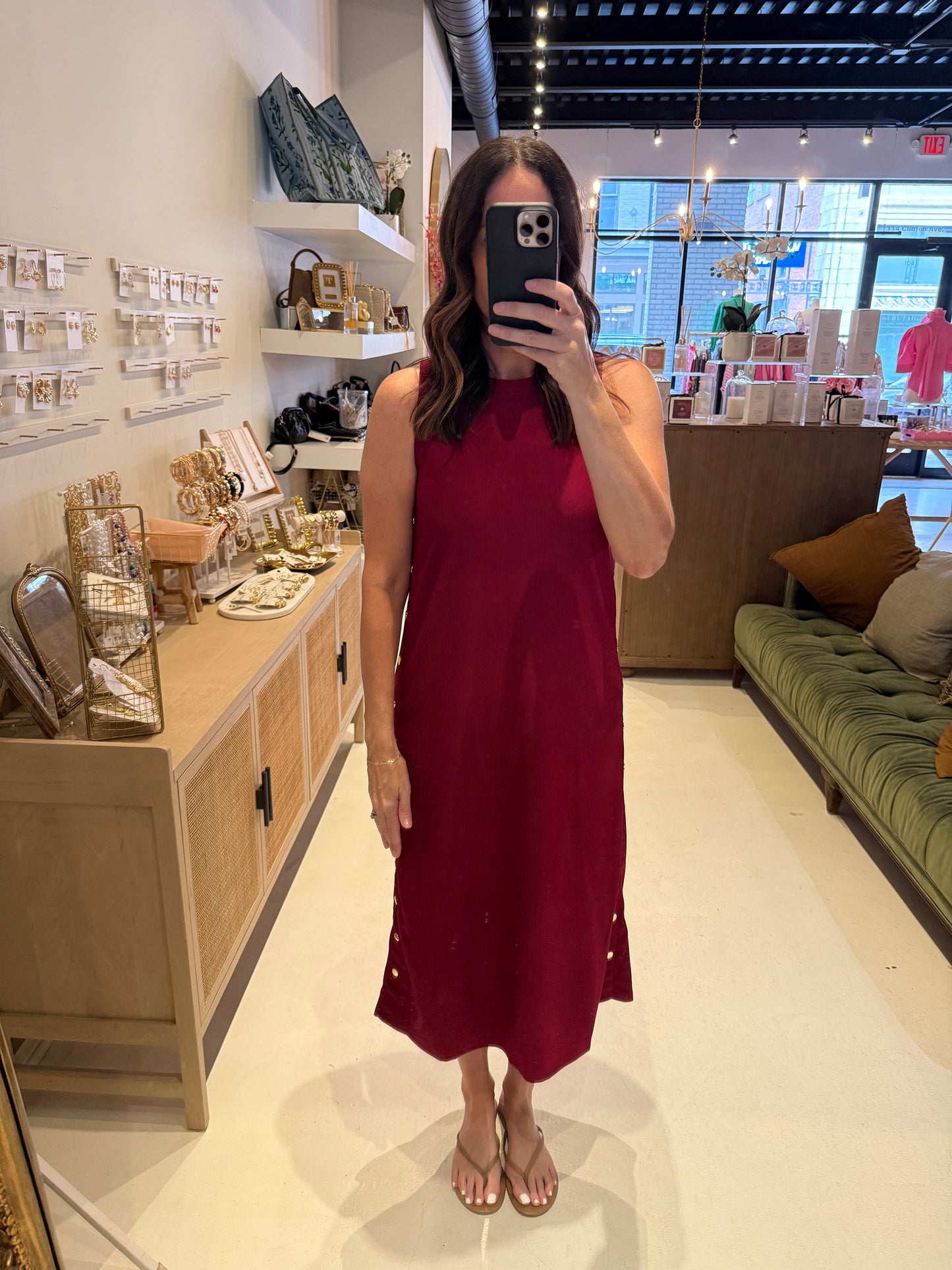 The Helen Dress in Maroon