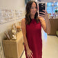 The Helen Dress in Maroon