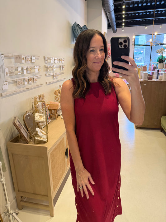 The Helen Dress in Maroon