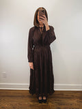 The Bourbon Dress | Brown Paisley Maxi Dress