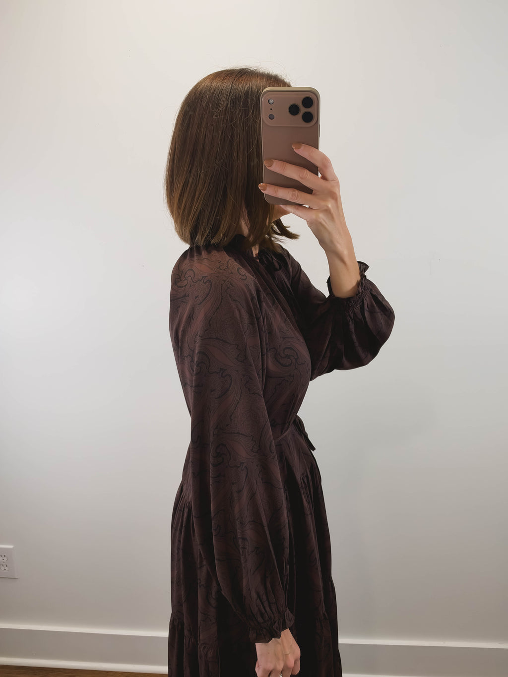 The Bourbon Dress | Brown Paisley Maxi Dress