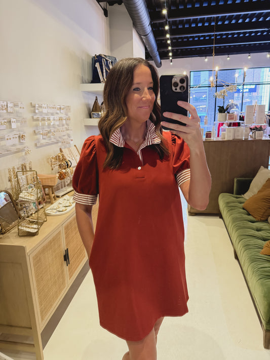 The Francine Dress in Rust