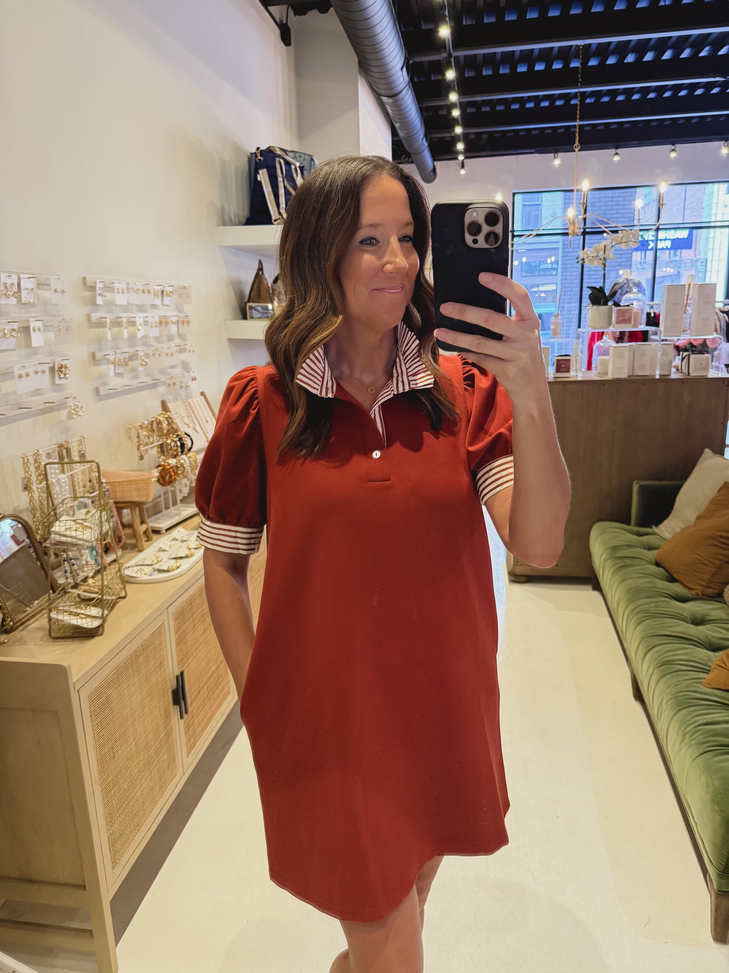 The Francine Dress in Rust