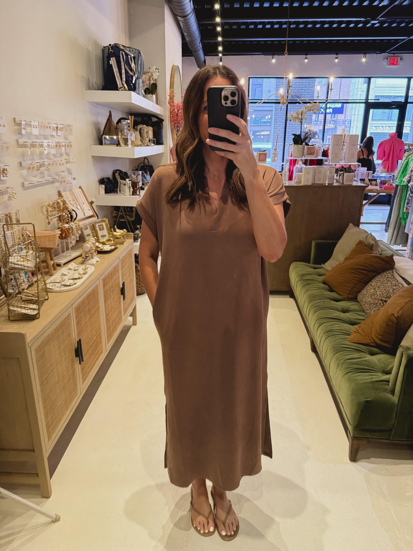 The Easy Hour Brown Dress