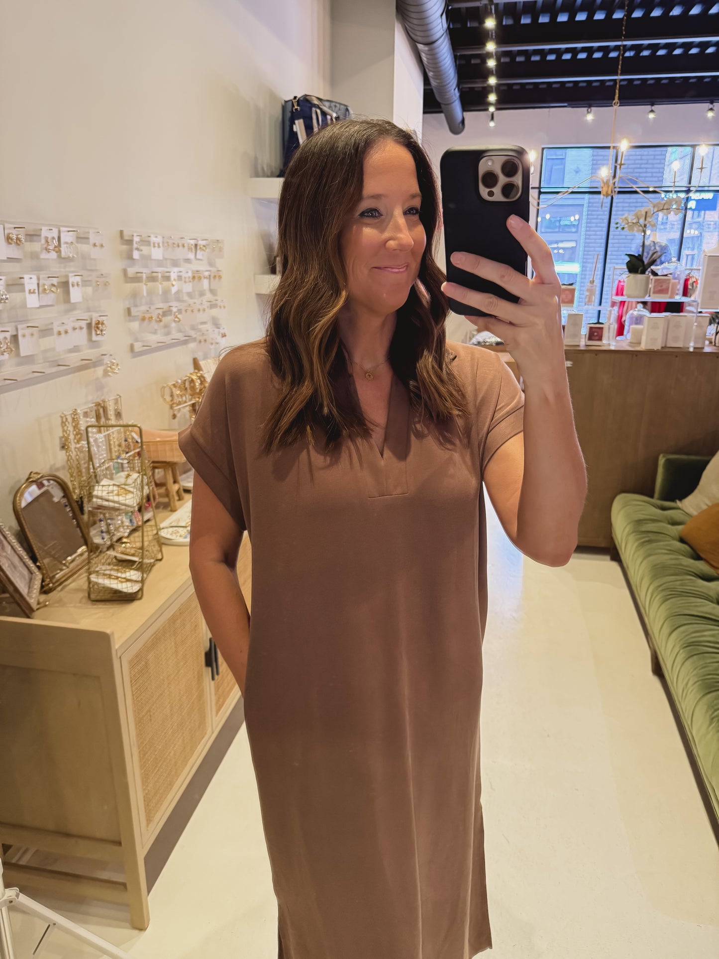 The Easy Hour Brown Dress
