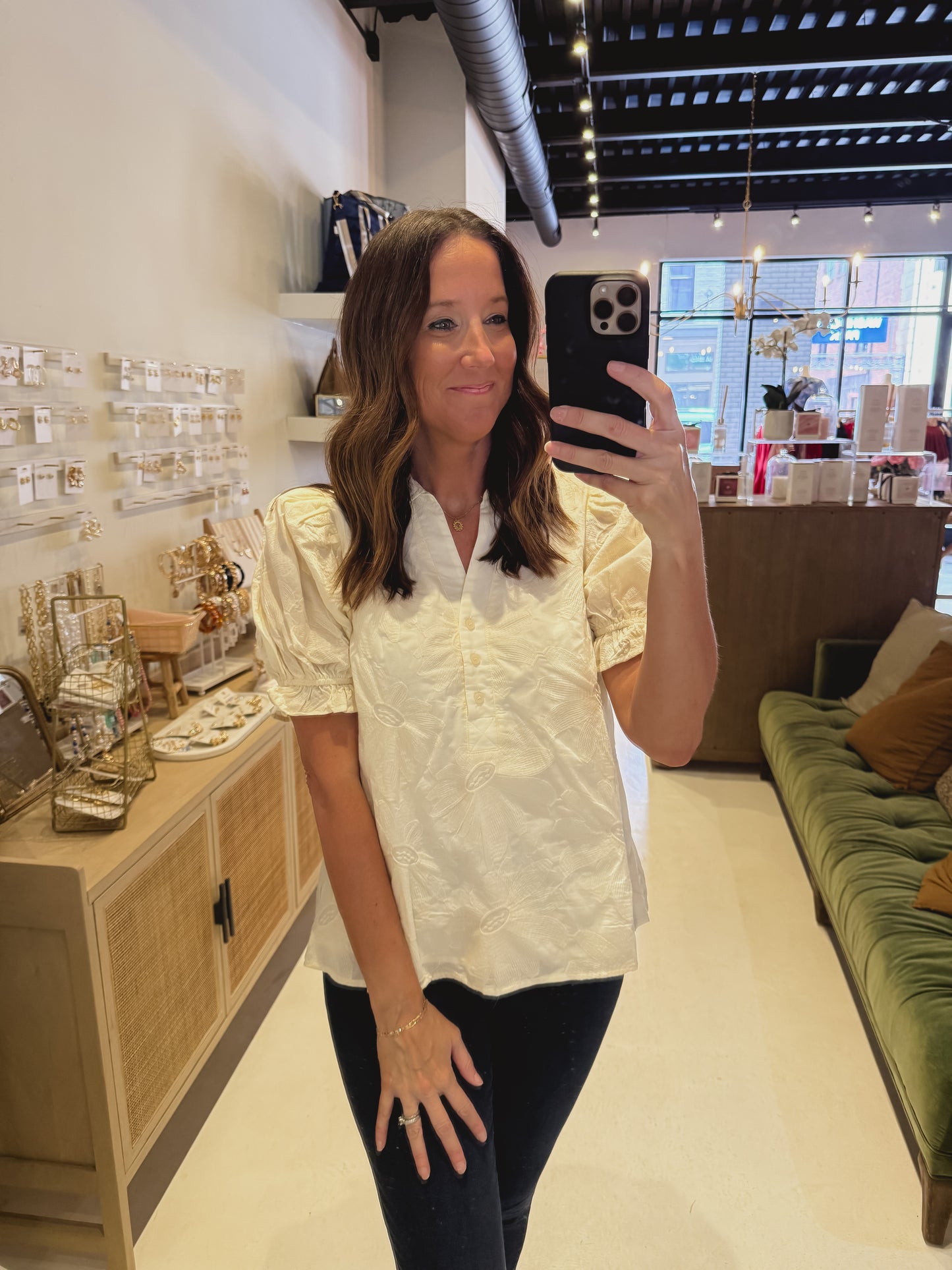 The Fleur de Fall Top in Cream