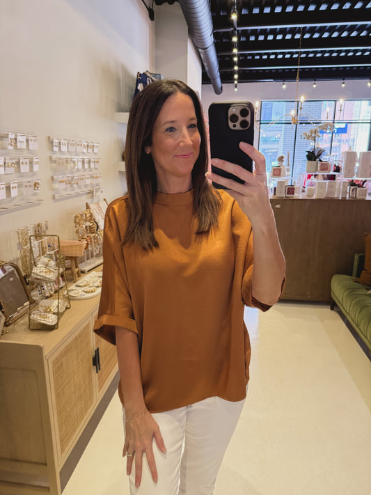 The Tera Luxe Top in Burnt Orange