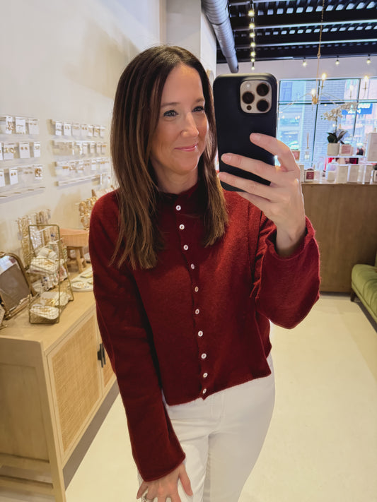 The Piper Cardigan in Maroon