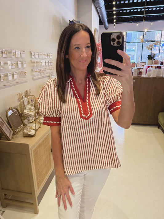 The Lottie Top in Maroon
