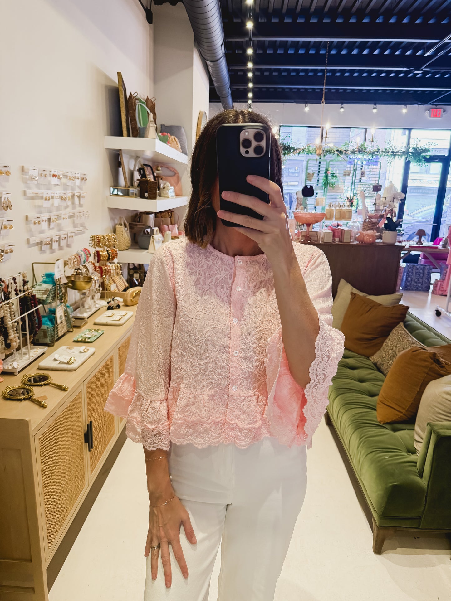 The Vintage Bloom Blouse in Blush Pink